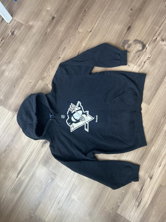 Classic Reebok NHL Penguins Black Hoodie with Logo