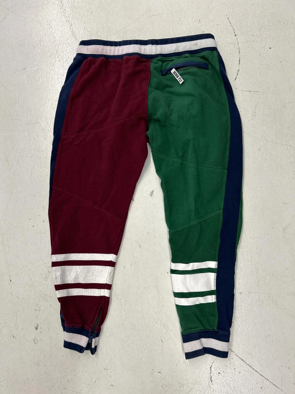 Color Blocked Joggers With Logo Emblem - Unique Athletic Wear