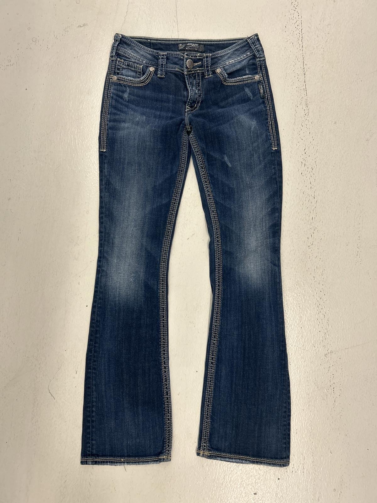 Stylish Flare Jeans with Detailed Stitching - Everyday Wear