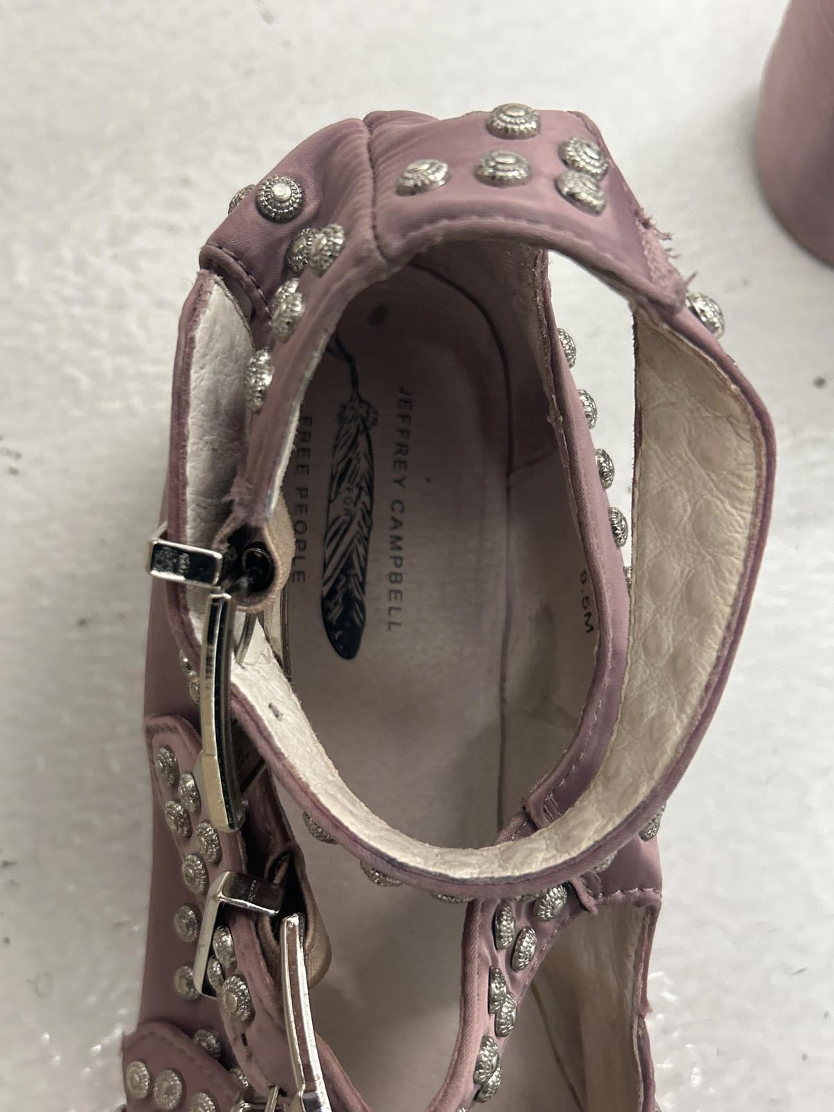 Jeff Campbell Chic Studded Ankle Strap Flats in Pink