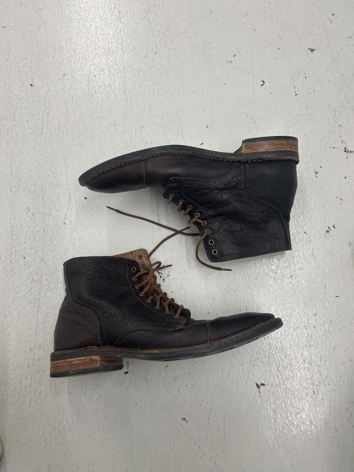 Cole Haan Brown Leather Lace-Up Boots