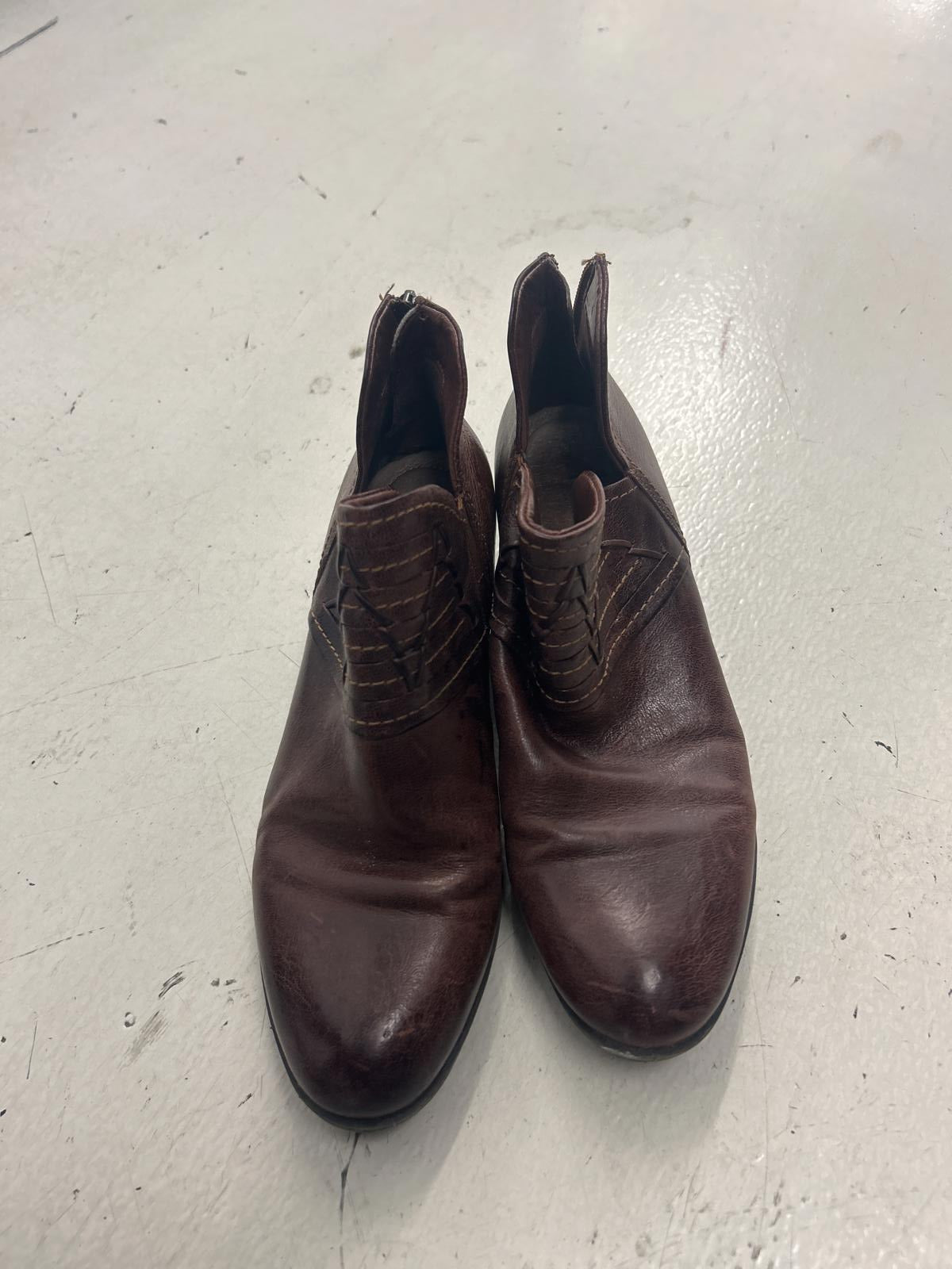 Cottage Clogish Brown Leather Ankle Boots