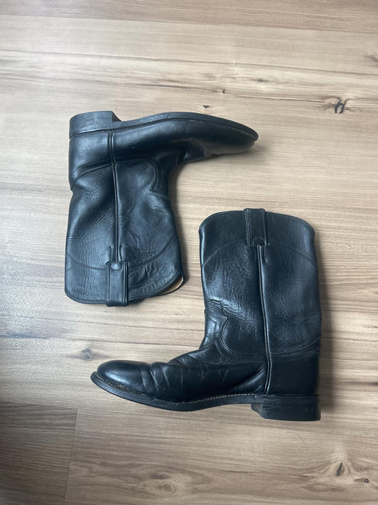 Classic Justin Black Leather Western Boots