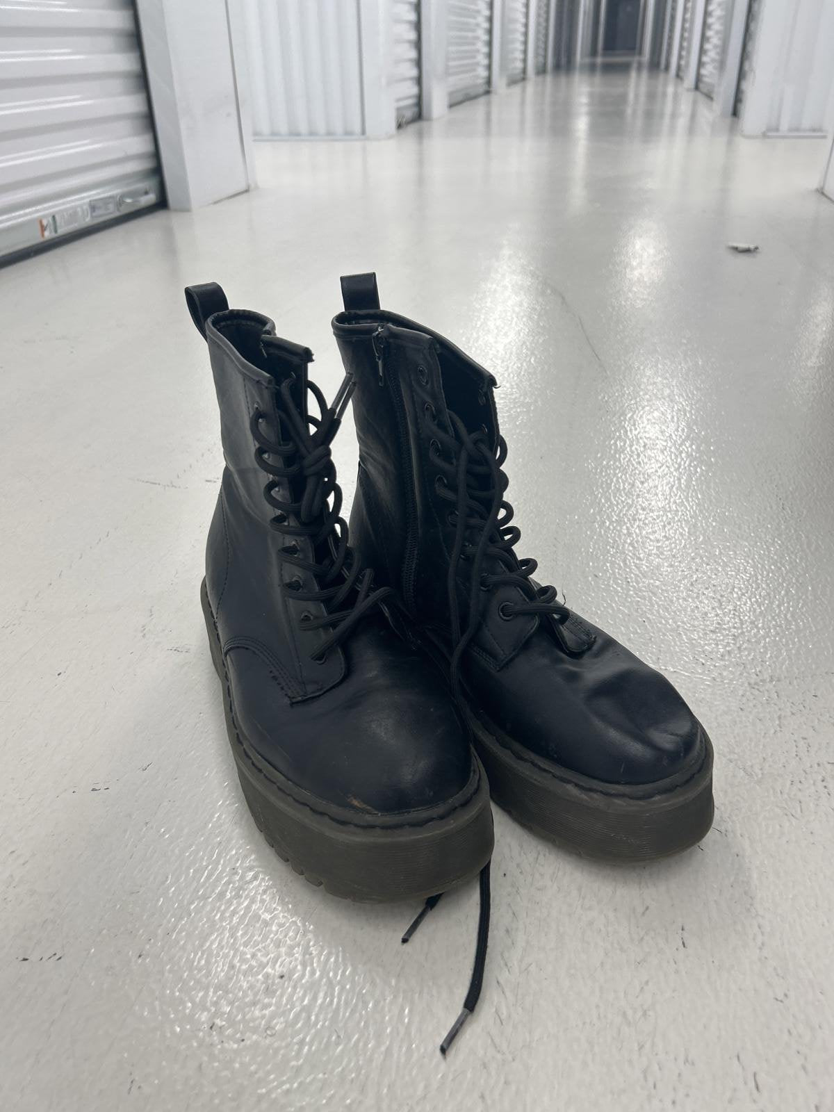 Stylish Chunky Black Combat Boots