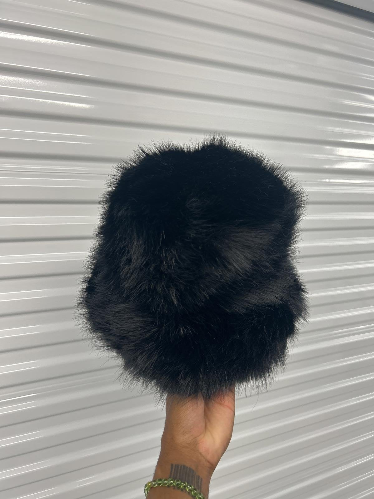 Luxurious Black Faux Fur Hat - Warm Winter Accessory