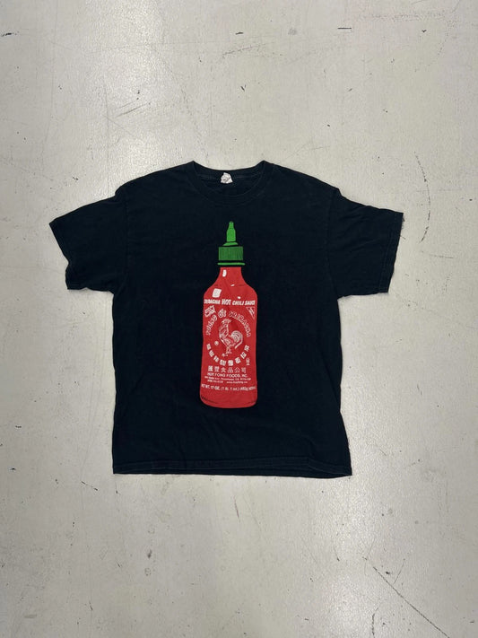 Sriracha Hot Sauce Graphic Tee - Black