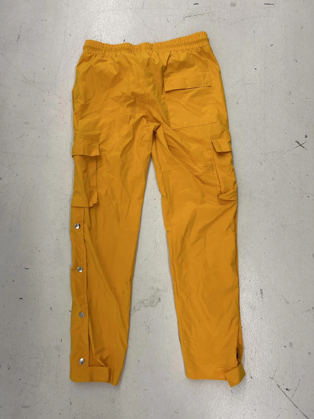 Nylon Breakaway Yellow Cargo Pants With Adjustable Waist