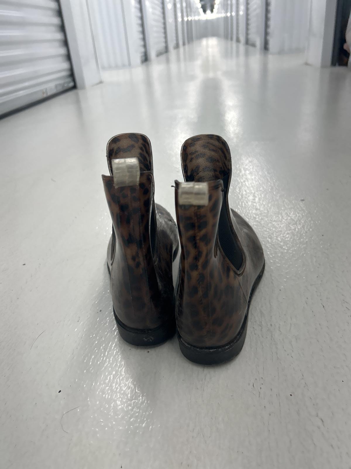 Stylish Leopard Print Chelsea Rain Boots