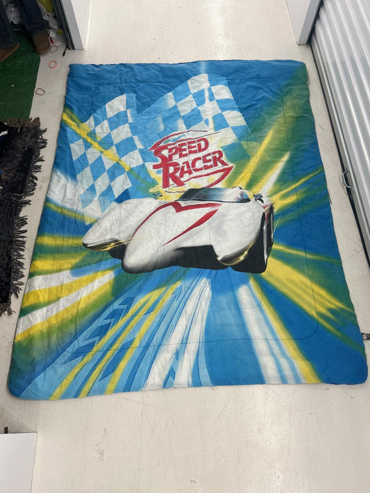 Retro Full Size Speed Racer Blanket - Retro Cartoon Theme