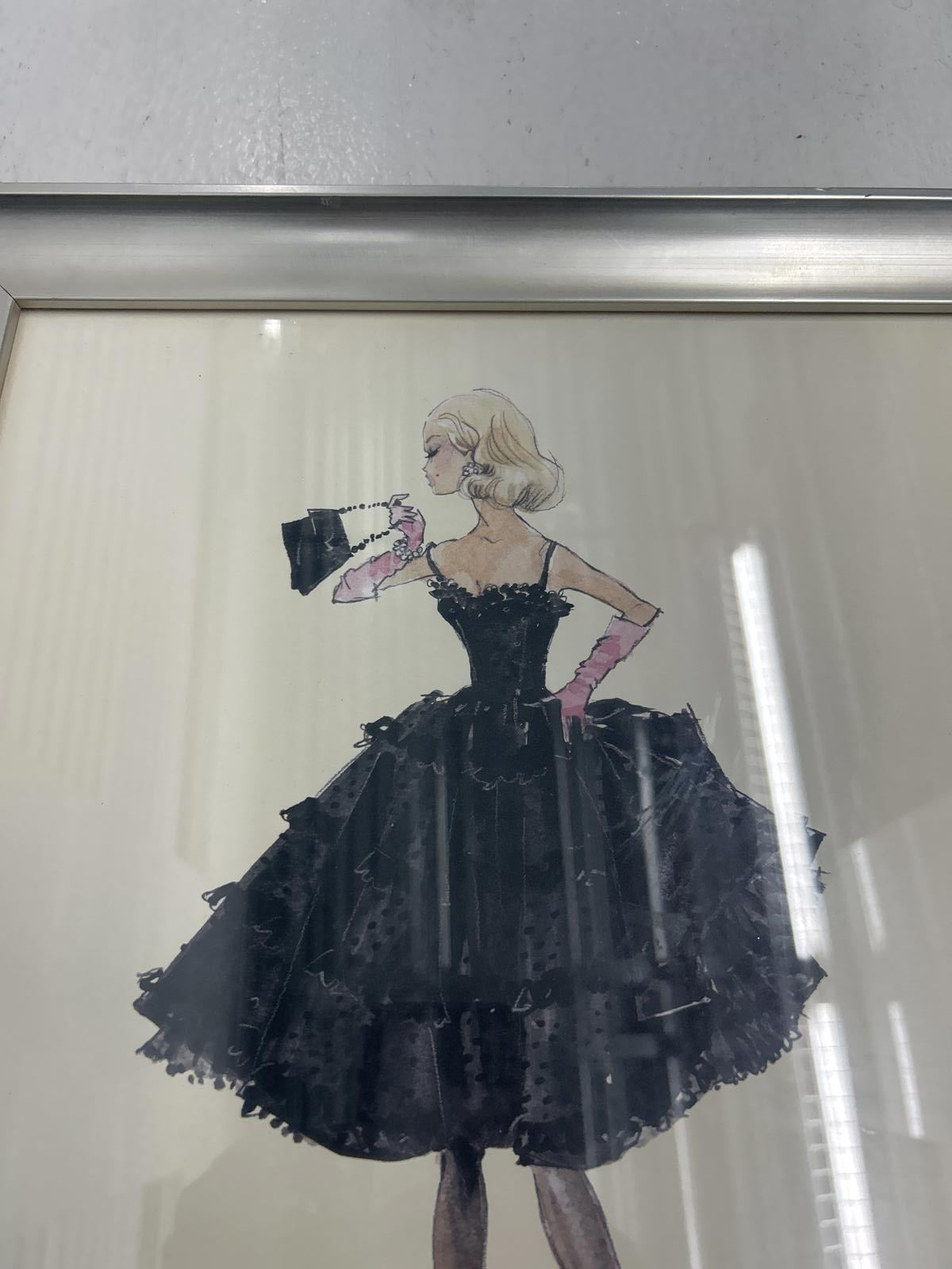 Z Gallerie Elegant Framed Fashion Illustration