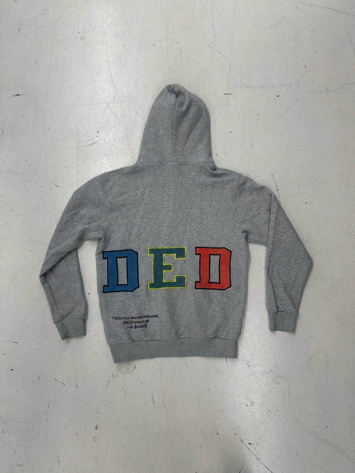 Trendy Gray Hooded Sweatshirt With Colorful Letters