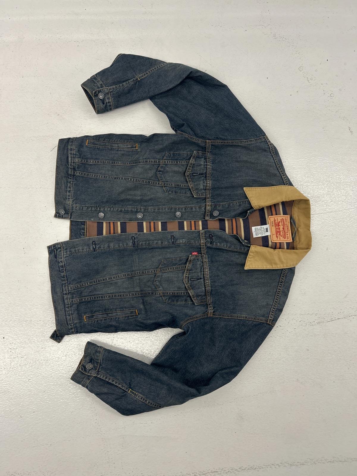 Vintage Levi's Denim Jacket with Striped Lining