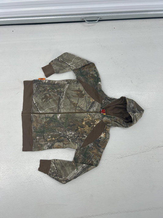 Hunting Camo Zip-Up Hoodie With Contrast Panels