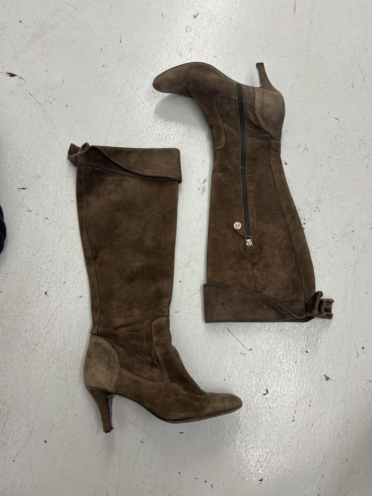 Isola Flap Brown Suede Over-the-Knee Boots