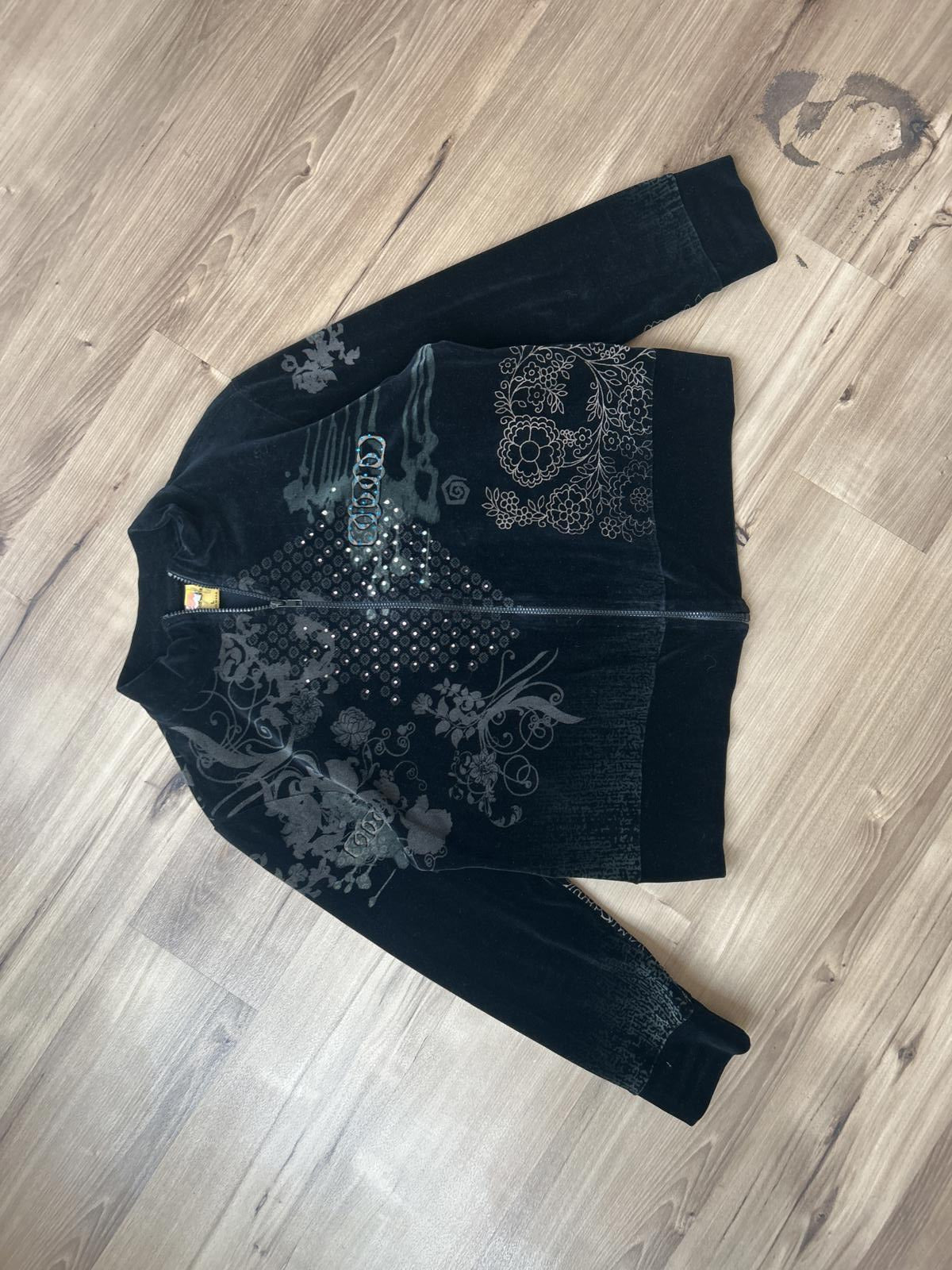 Katrina Lee Floral Embellished Black Jacket - Size L