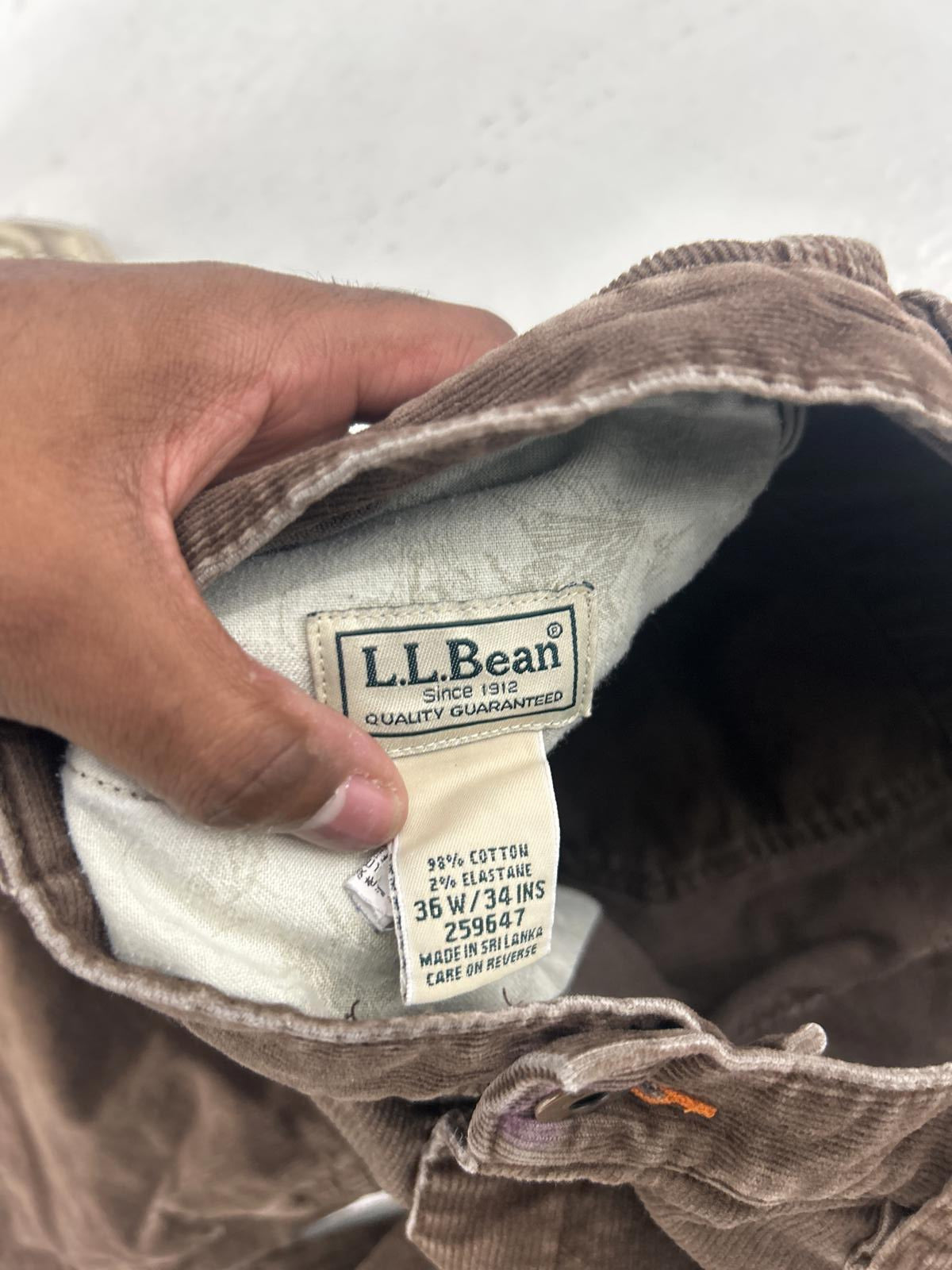 L.L. Bean Men's Brown Corduroy Pants - 36W 34L