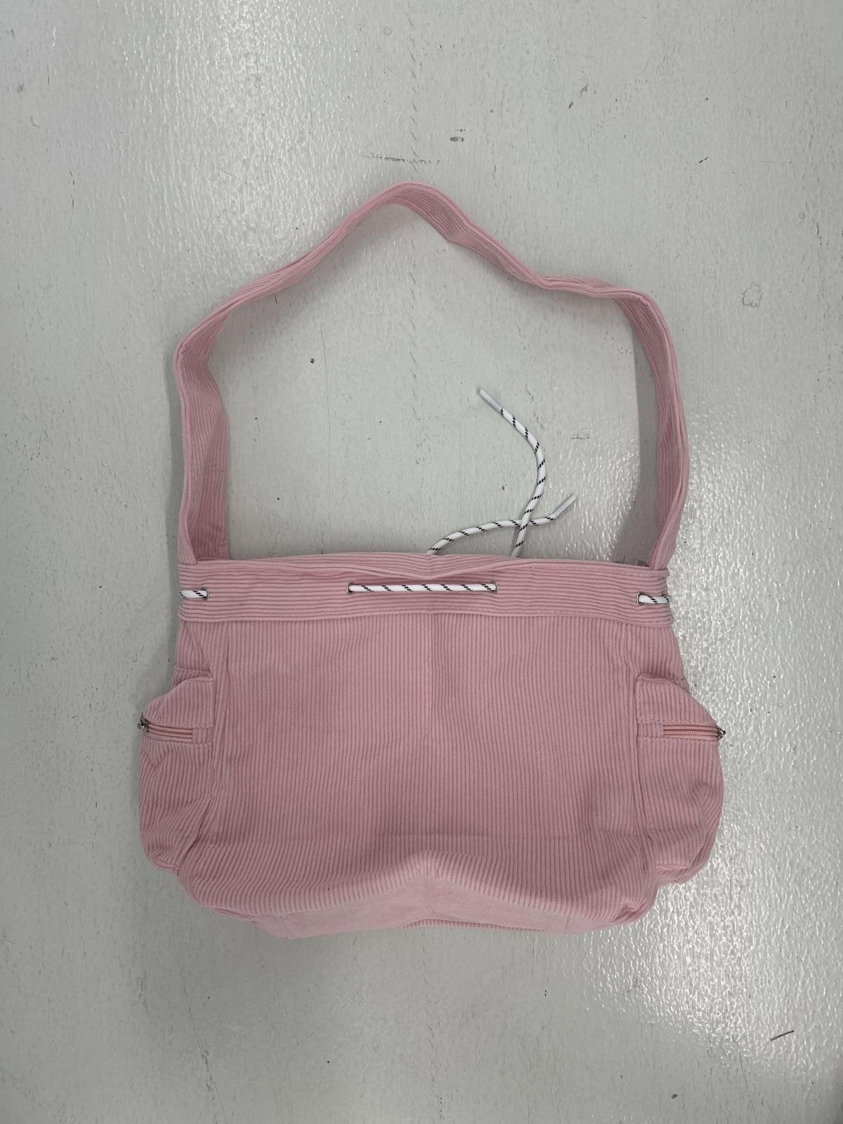 Y2K Corduroy Charming Pink Star Design Sling Bag