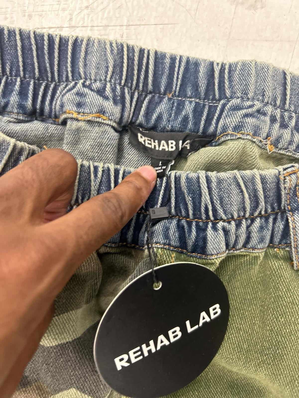 REHAB LAB Unique Camo Patchwork Pants