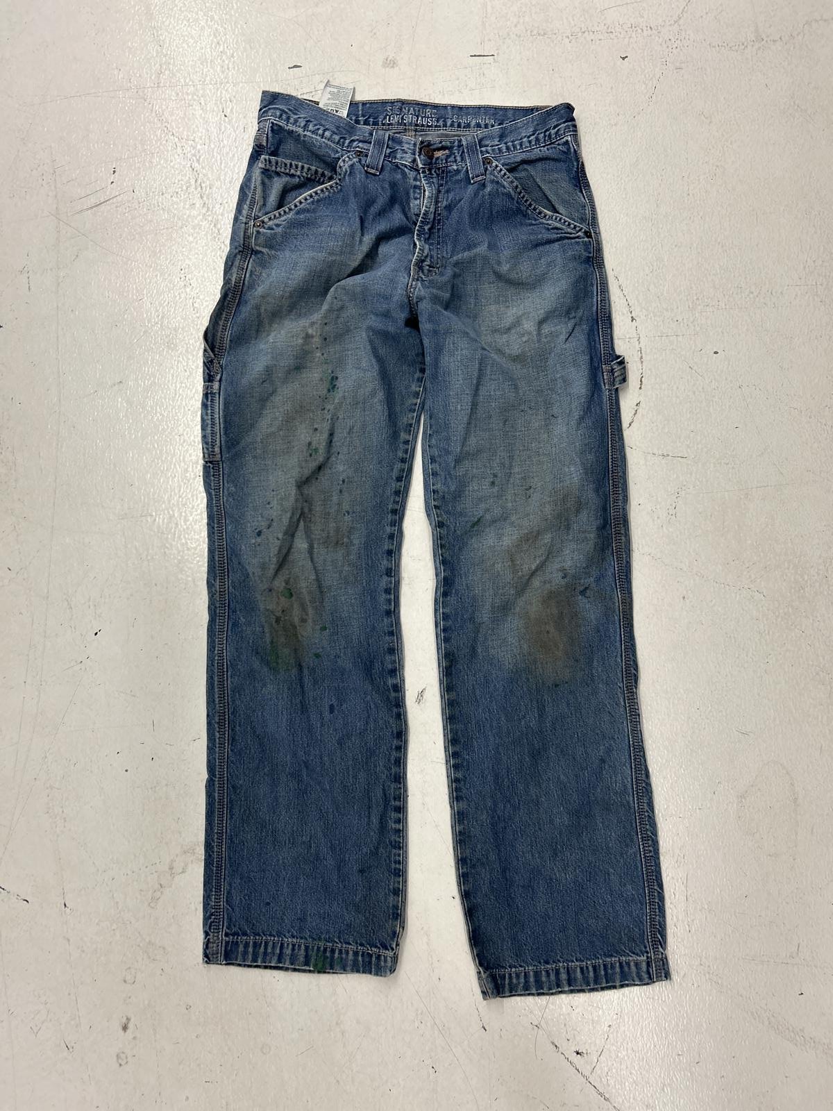 Men's Durable Blue Denim Work Pants