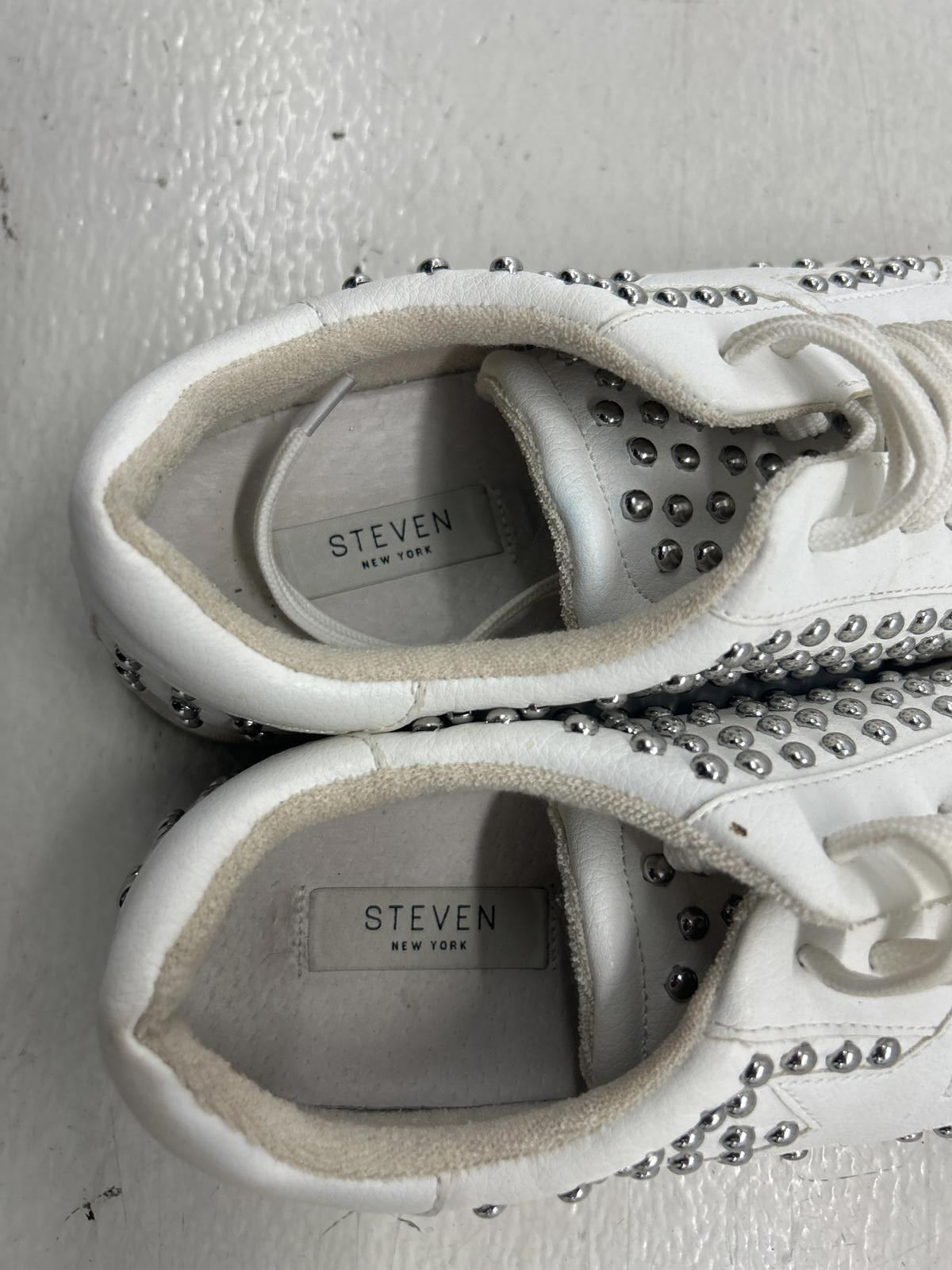 STEVEN by Steve Madden White Studded Sneakers