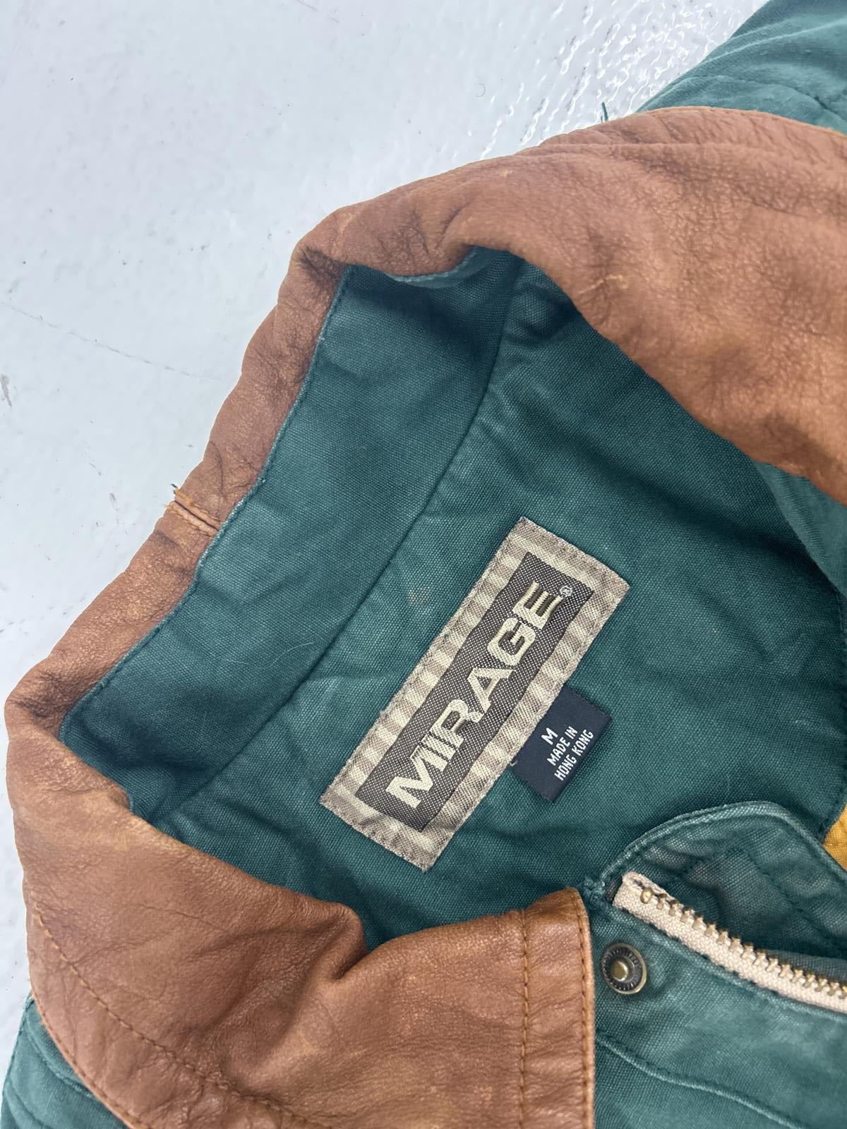 Mirage Men's Quilted Jacket - Green with Brown Accents