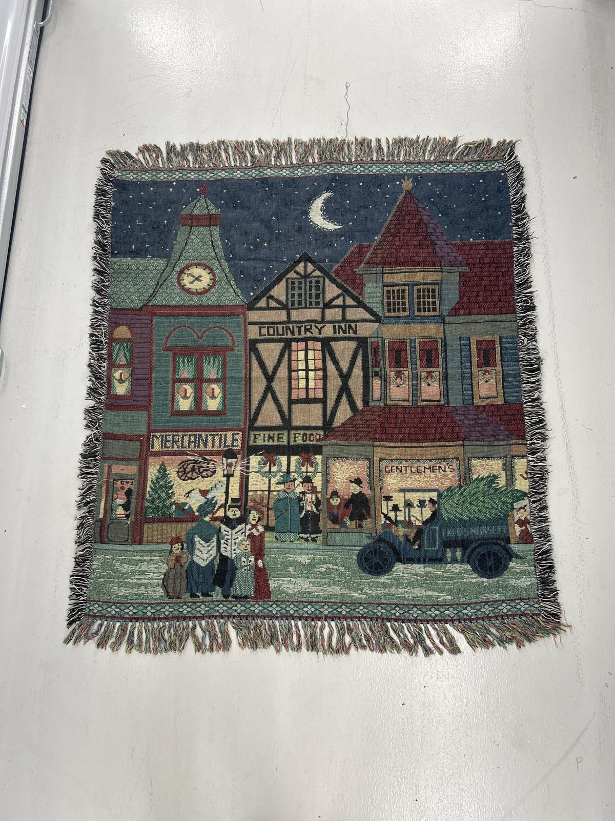 Vintage Country Inn Tapestry Throw Blanket