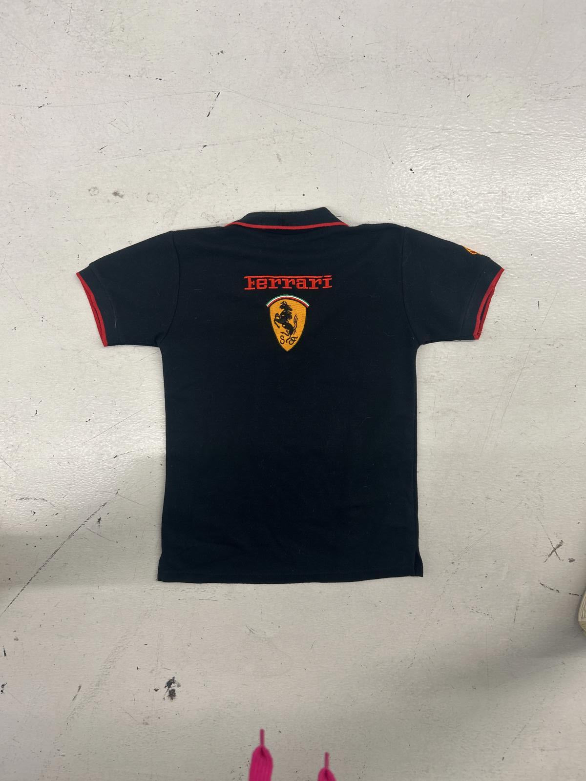 Ferrari Kids' Polo Shirt - Black with Red Accents