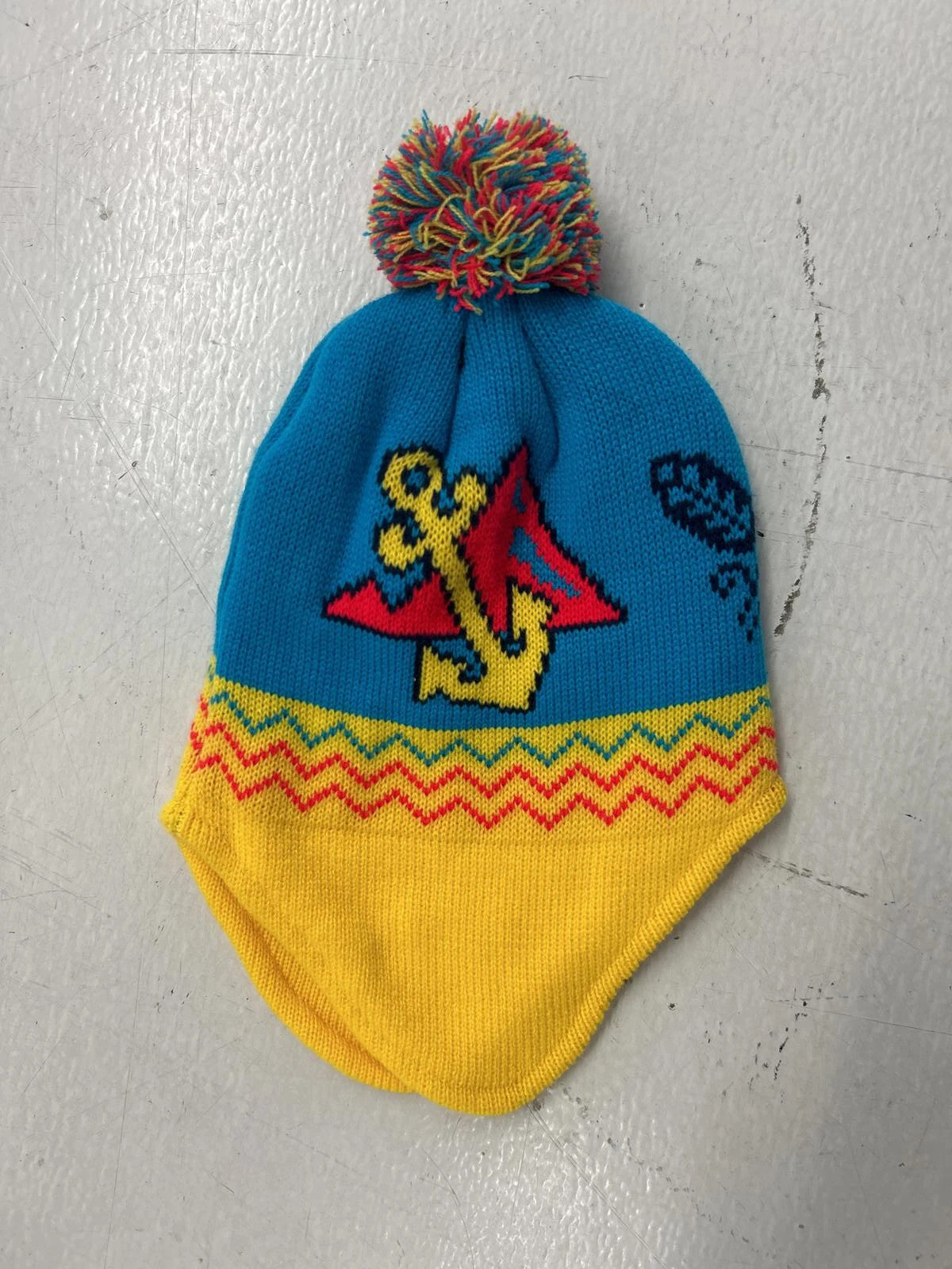 Colorful Knit Beanie With Pom Pom - Retro Style