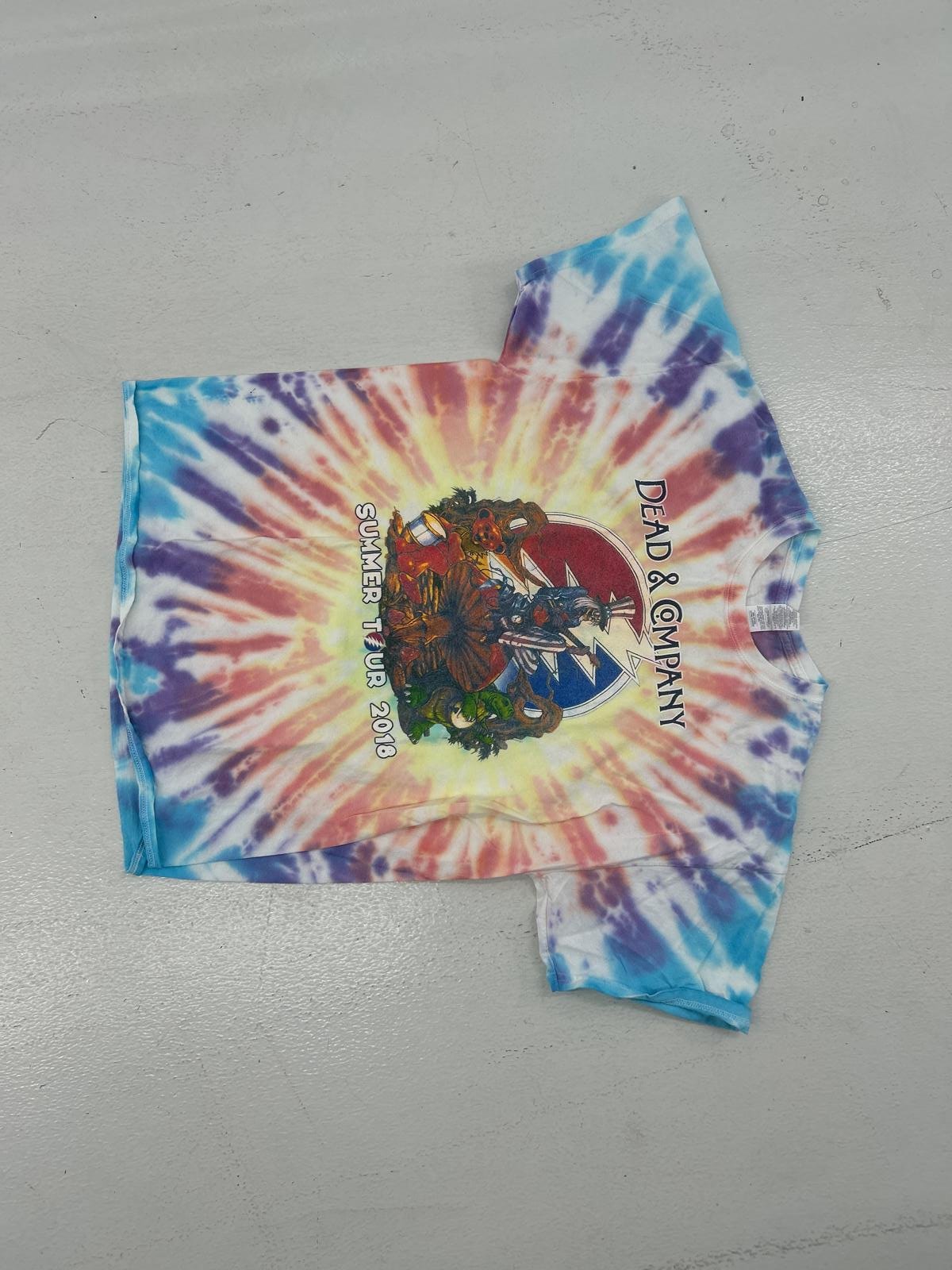 Dead and Co. Tie-Dye Graphic Tee - Colorful Beach Scene