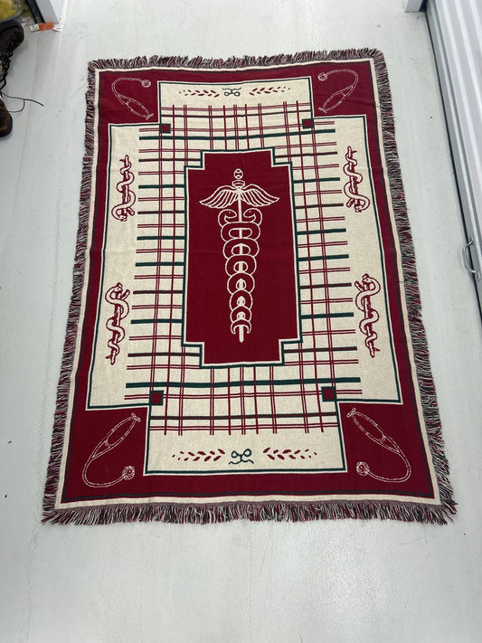 Vintage Medical-Themed Tapestry Throw Blanket