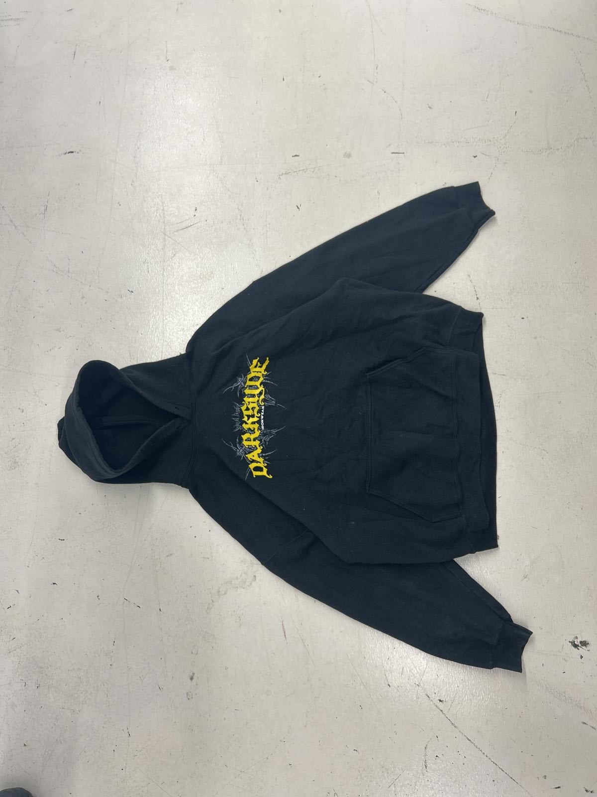 Grungey Black Graphic Hoodie - 2XL