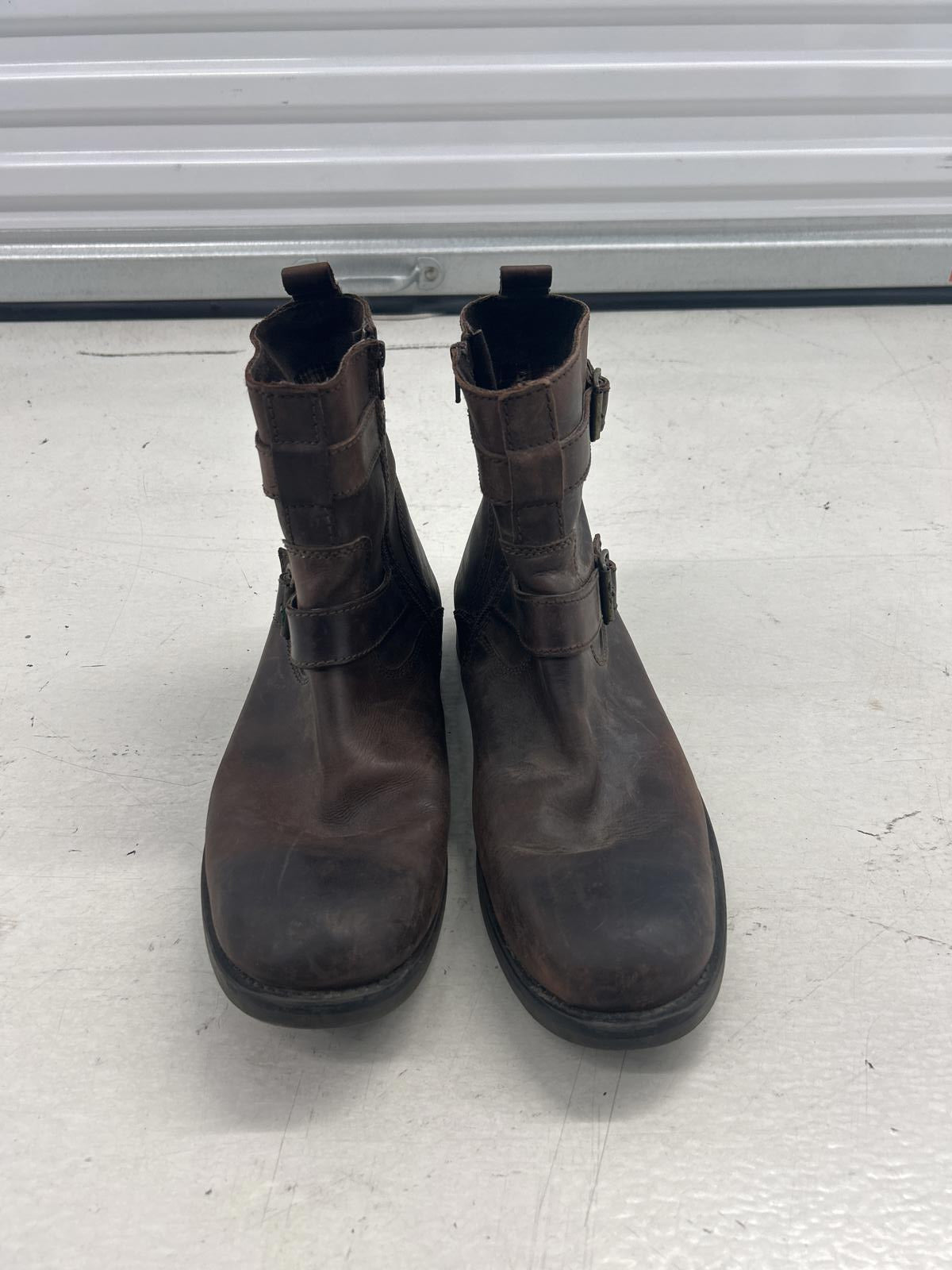 Clarks Buckle Biker Brown Leather Ankle Boots