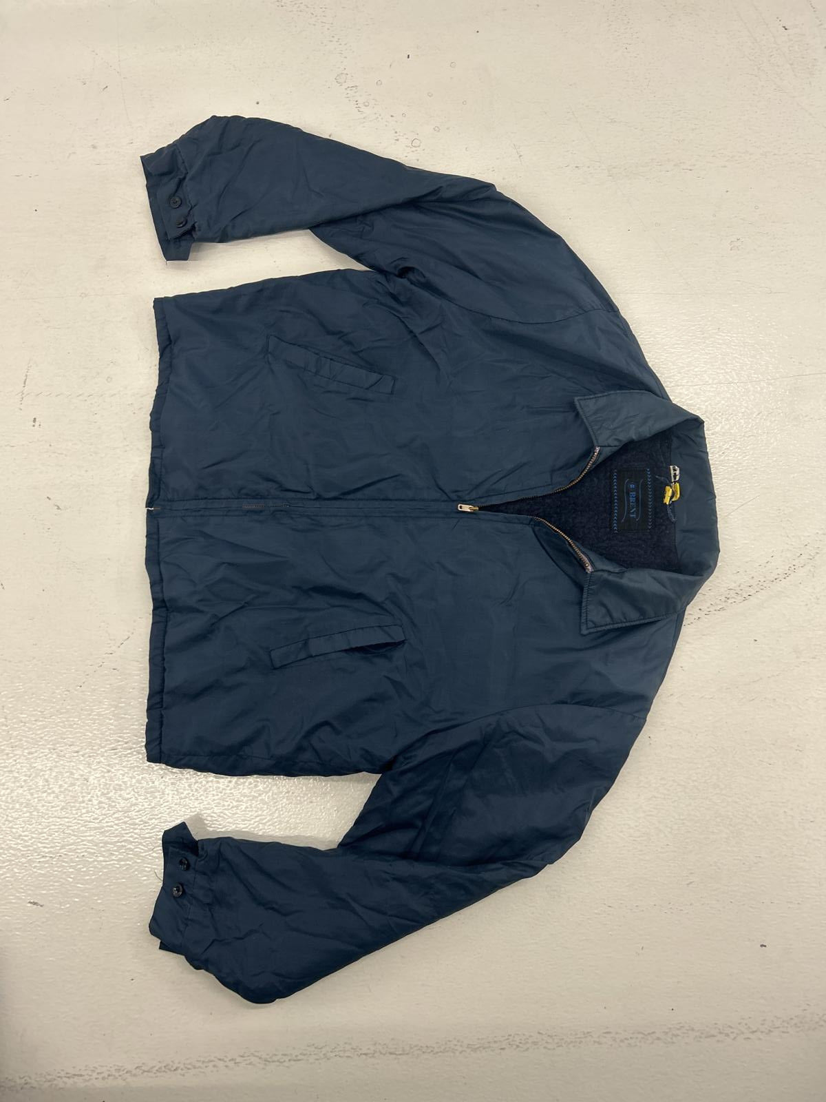 Classic Navy Blue Lightweight Nylon Trucker Jacket