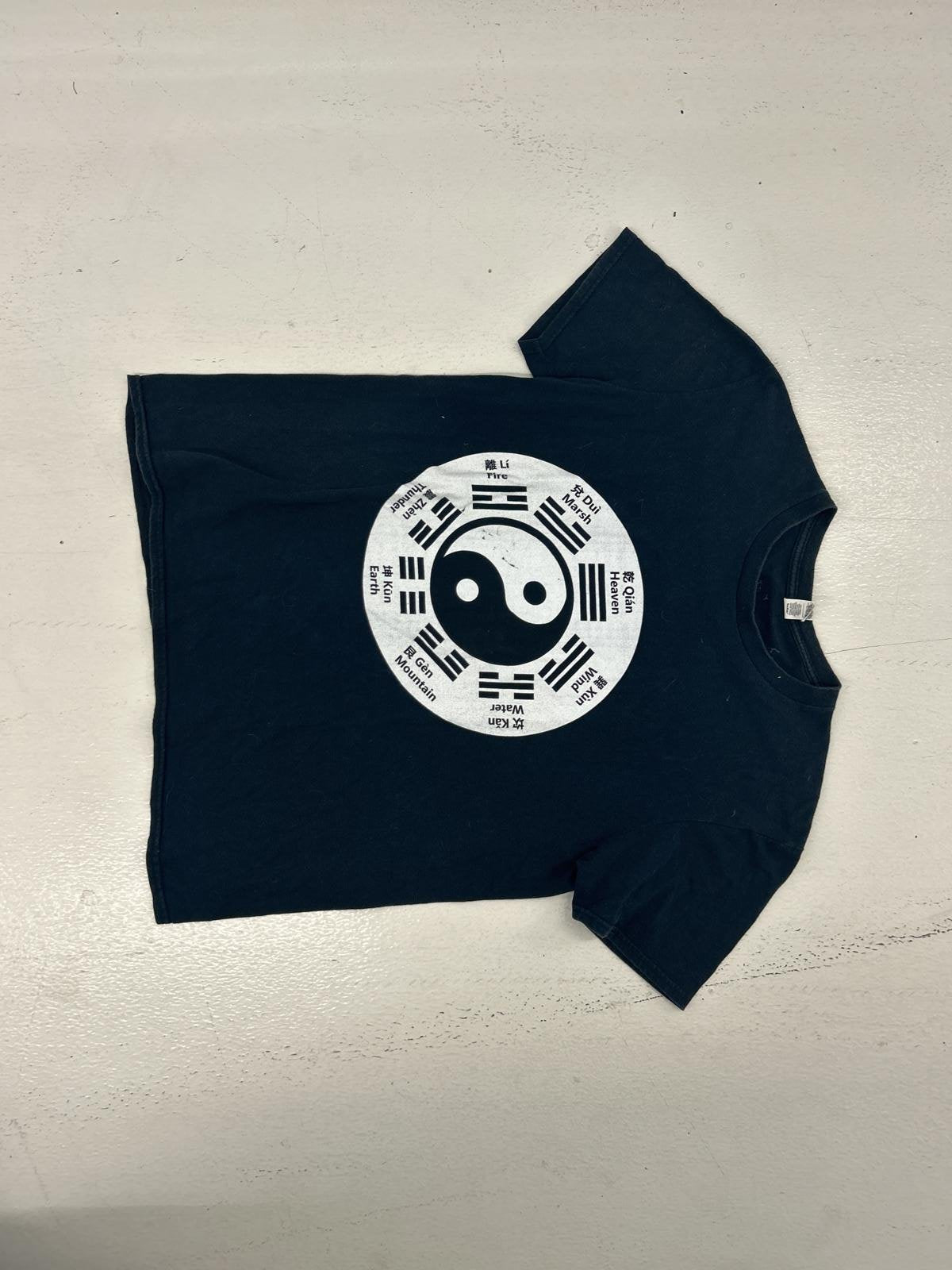 Yin Yang Graphic Tee - Black T-Shirt with Symbol Design