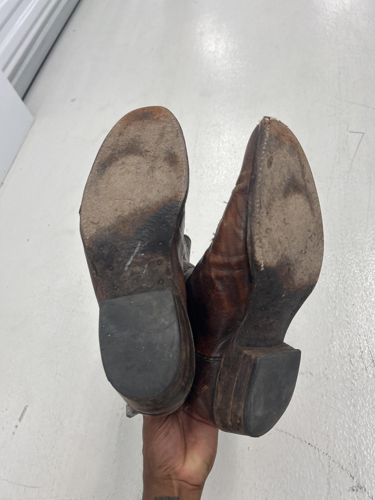 Vintage Soft Leather Cowboy Boots - Brown Western Style