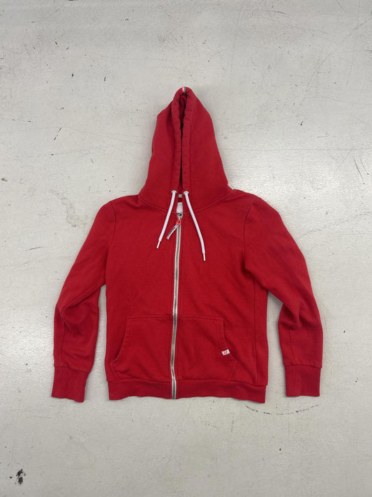 Youth Superdry Red Zip-Up Hoodie - Comfortable Athletic Wear