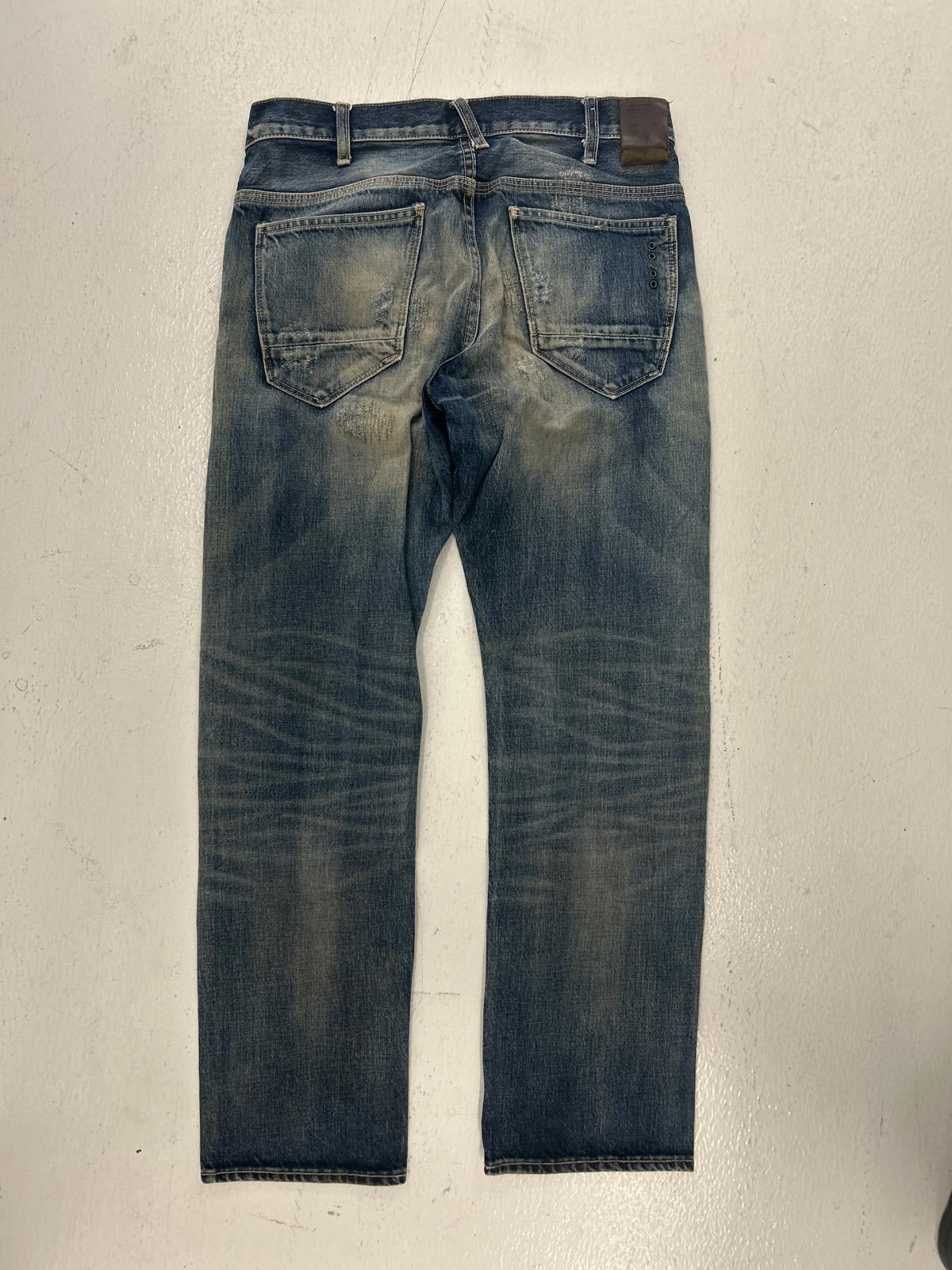 Washed Stitched Grunge Distressed Denim Jeans