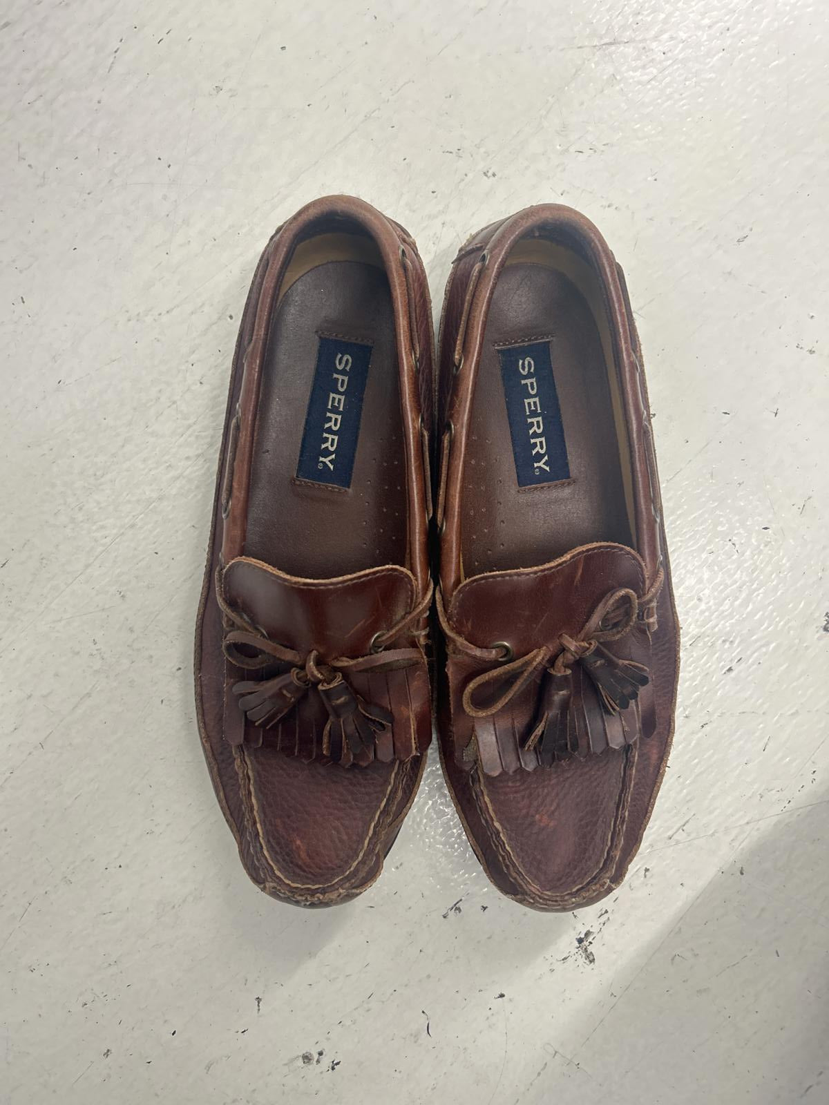 Sperry Men's Brown Leather Moccasin Loafers with Tassels