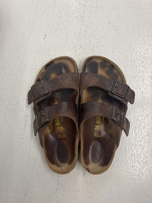 Birkenstock Brown Leather Sandals - Size 36