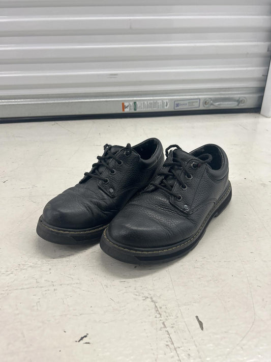 Men's Black Leather Casual Shoes with Durable Sole