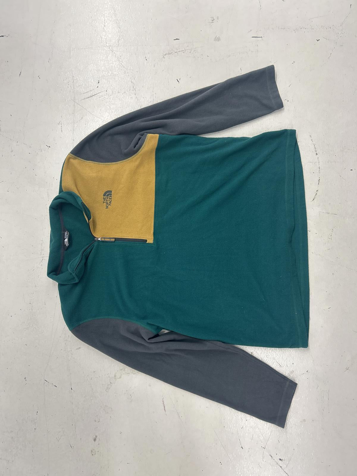 The North Face Men's Fleece Half-Zip Pullover - Teal & Gray