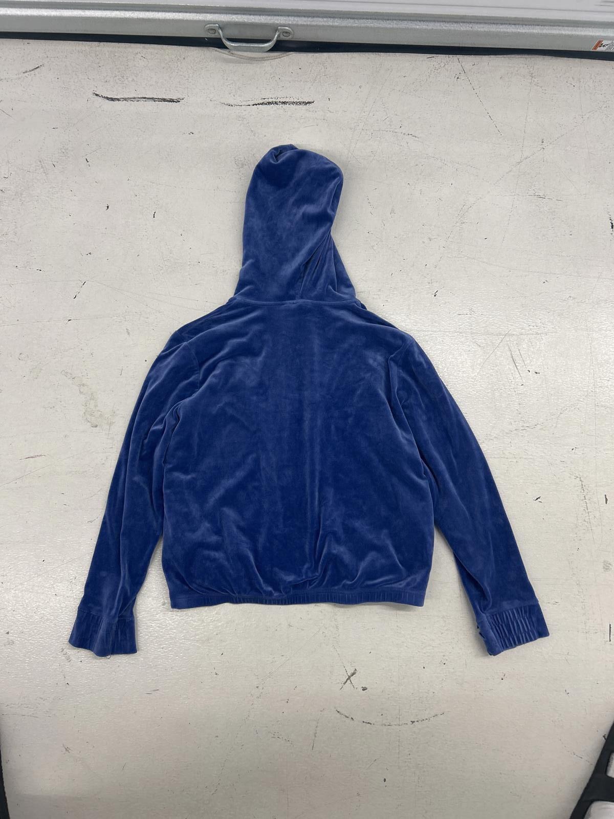 FILA Blue Velour Zip-Up Hoodie - Cozy & Stylish