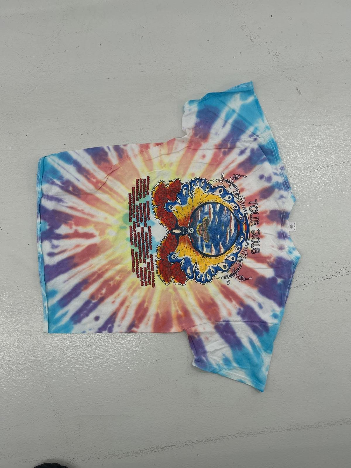 Dead and Co. Tie-Dye Graphic Tee - Colorful Beach Scene